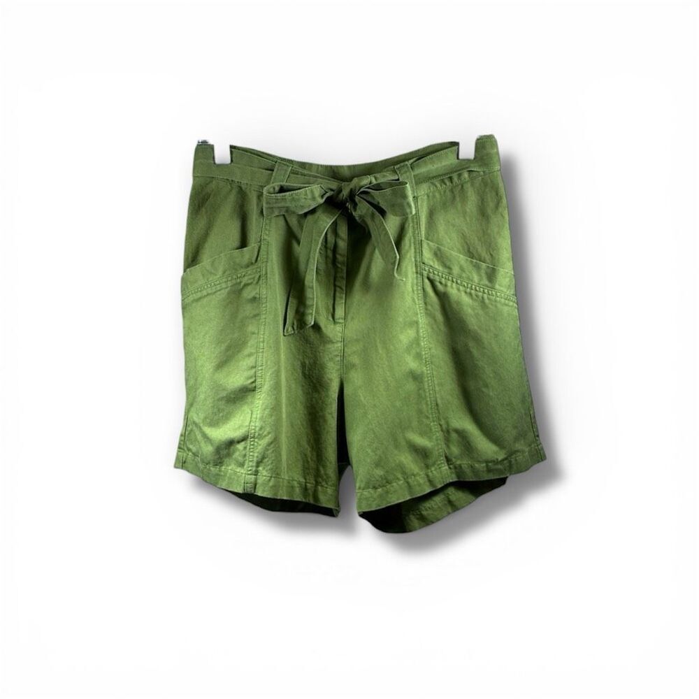 Amour Vert Revolve Linen Blend Bermuda Shorts in Army Green Size M